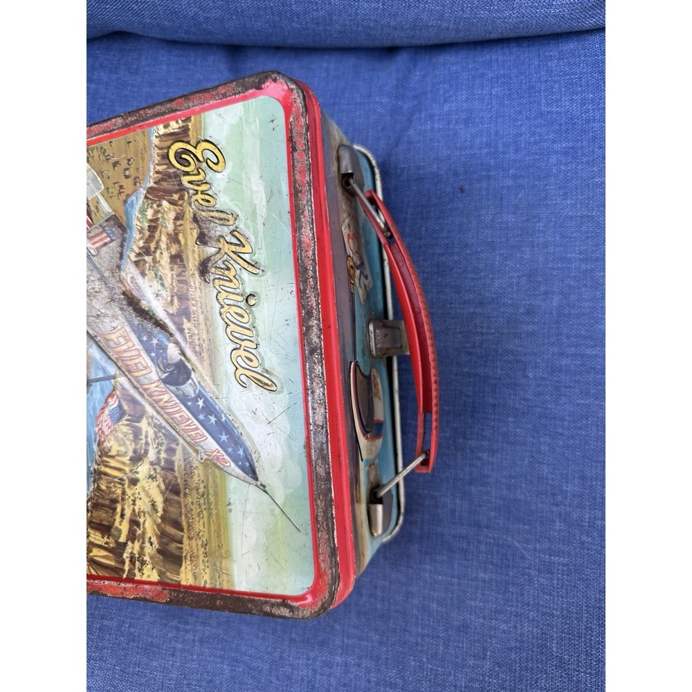 Vintage Evil Knievel 1974 Lunchbox WITH THERMOS - Picture 10 of 15